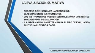 La Funcion Pedagogica De La Evaluacion Ppt