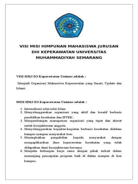 Detail Contoh Visi Misi Organisasi Mahasiswa Koleksi Nomer