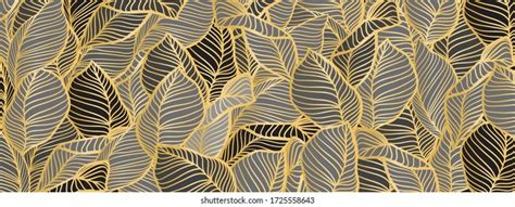 Luxury Gold Leaf Background Vector Tropical Stock Vector Royalty Free 1725558643 Shutterstock