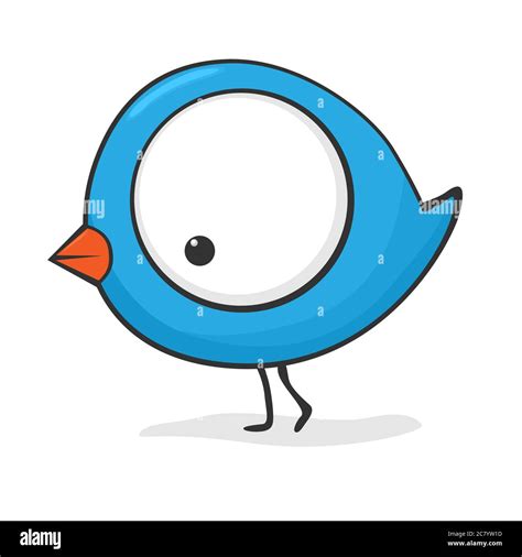 Cute and funny cartoon bird with huge eyes Stock Photo - Alamy