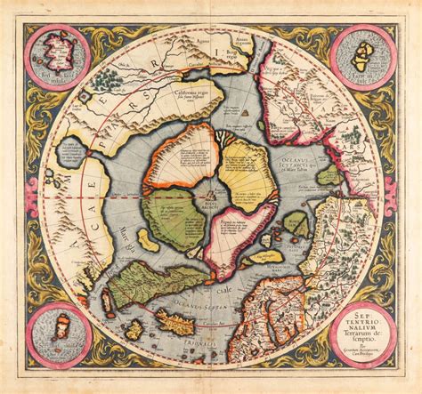 North Pole By Gerard Mercator First State Published By Rumold Mercator