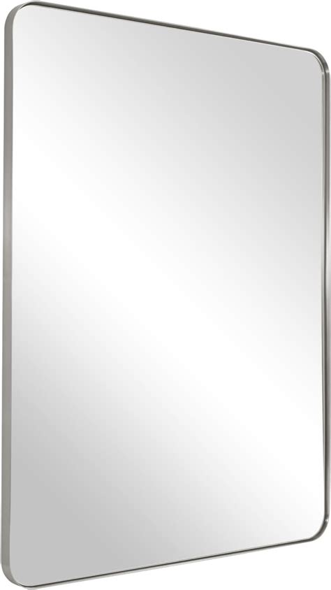 Gracto 20x30 Inch Brushed Nickel Stainless Steel Metal Framed Bathroom Mirror For