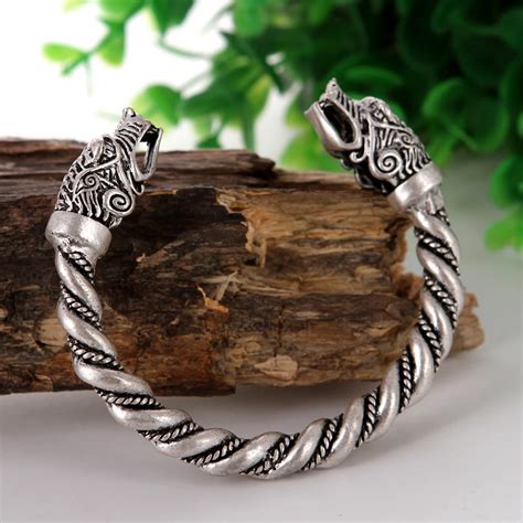 Massive Viking Wolf Bracelet Pagan Bangle Drop Shipping Wristband