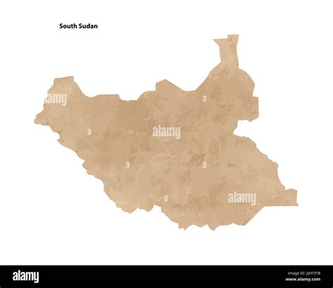 Antiguo mapa texturizado de papel vintage del país de Sudán del Sur