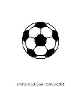 Pixel Art Football Ball Isolated On Stock Vector Royalty Free