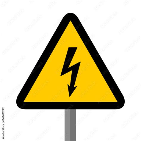 Danger Electrique Triangle Jaune Panneau Signalisation Danger Stock