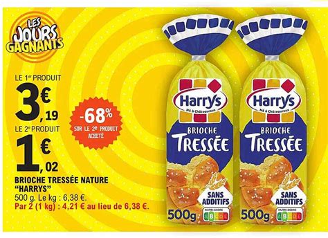 Promo Brioche Tressée Nature harrys chez E Leclerc iCatalogue fr