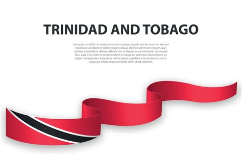 Waving Ribbon Or Banner With Flag Of Trinidad And Tobago 11311778 Vector Art At Vecteezy