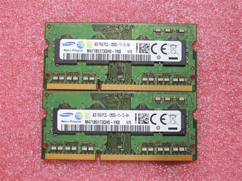 Yahooオークション Samsung Pc3l 12800s Ddr3 1600 1rx8 4gb 2枚セ