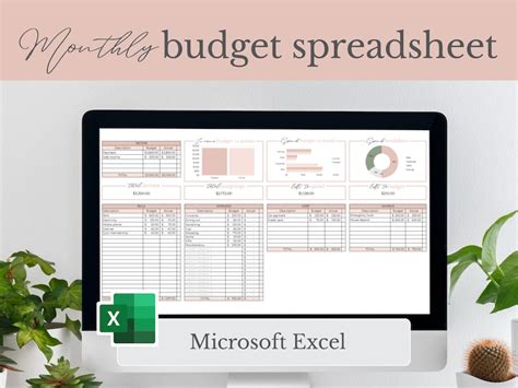 Monthly Budget Spreadsheet Excel Template Budget Planner Financial