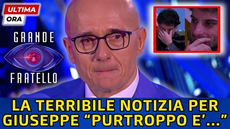 Grande Fratello Gossip La Terribile Notizia Di Poco Fa Per Giuseppe