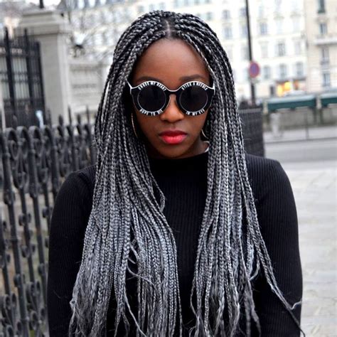 I Am Who I Am Grey Hair Braids Braids For Black Hair Grey Box Braids