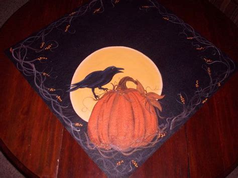 Pumpkin Crow And The Harvest Moon Table By Willowhollowcreation 4500