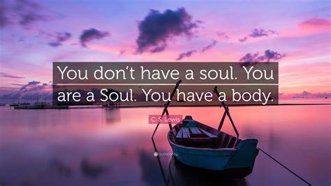 C S Lewis Quote You Dont Have A Soul You Are A Soul You Have A