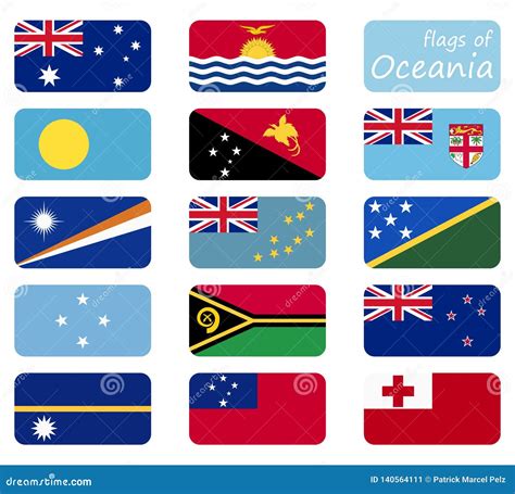 Oceania Flags With Names