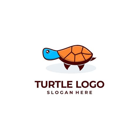 Premium Vector Cute Turtle Logo Design Cartoon