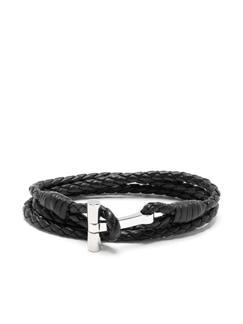 Tom Ford Braided Leather Bracelet Farfetch