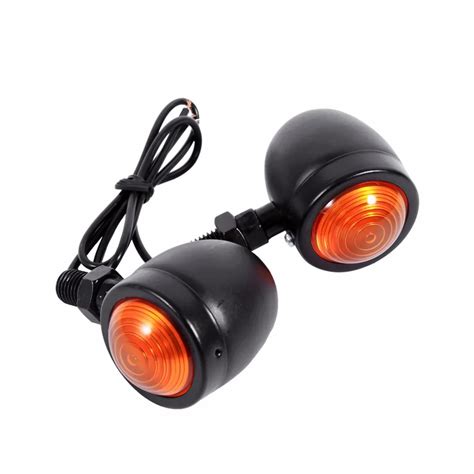 1 Pair Motorcycle Turn Signal Indicator Light Amber Motorbike Blinker