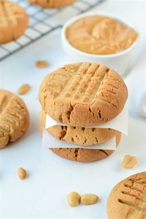 Vegan 3 Ingredients Peanut Butter Cookies Healthy Easy Gluten Free Crunchy Easy Peanut