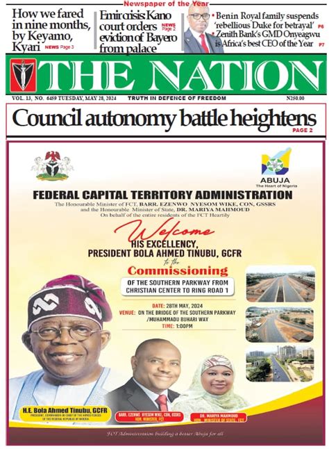 Nigerian Newspapers Daily Front Pages Review Tuesday Th May