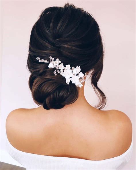 40 Ways To Wear Wedding Flower Crowns Hair Accessories Low Bun