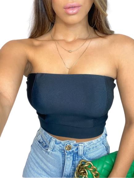 Cropped Top Bojo Faixa Punho Tomara Que Caia Roupas Ver O Elo