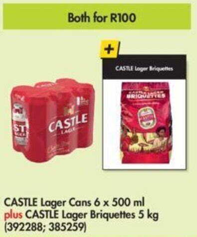 Castle Lager Cans X Ml Plus Castle Lager Briquettes Kg Offer At Makro