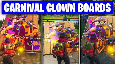 Fortnite Get A Score Of 10 Or More On Different Carnival Clown Boards All Locations Guide