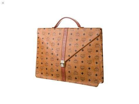 Mcm Cognac Vintage Michael Cromer Munchen Logo Briefcase Carolines
