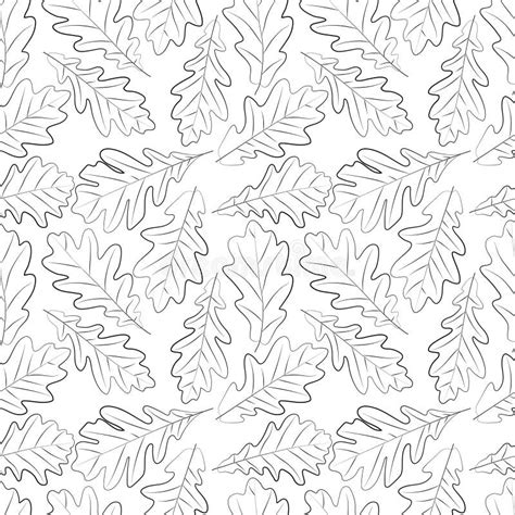 A Set Of Oak Leaves And Acorns Seamless Pattern 1000x1000 Vector