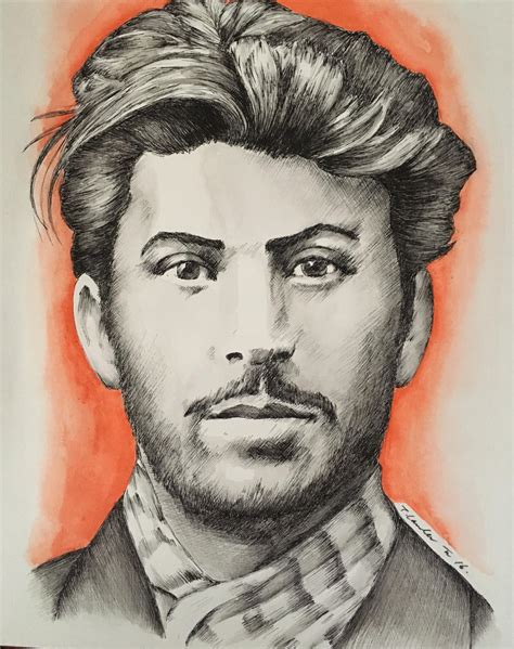 Young Joseph Stalin drawing painting by billyboyuk on DeviantArt