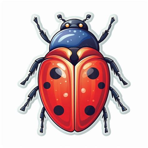 Premium Ai Image A Ladybug With Black Eyes And A Blue Dot On The Bottom