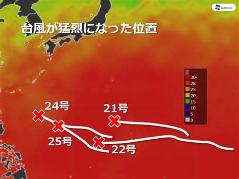 相次ぐ”猛烈な台風” 最近1か月で4個が猛烈な勢力に ウェザーニュース