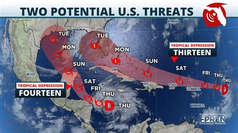 Two Tropical Threats Both Forecast To Strengthen Before Approaching U