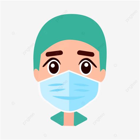 Cartoon Female Surgeon With Face Mask Vector Cartoon Female Surgeon