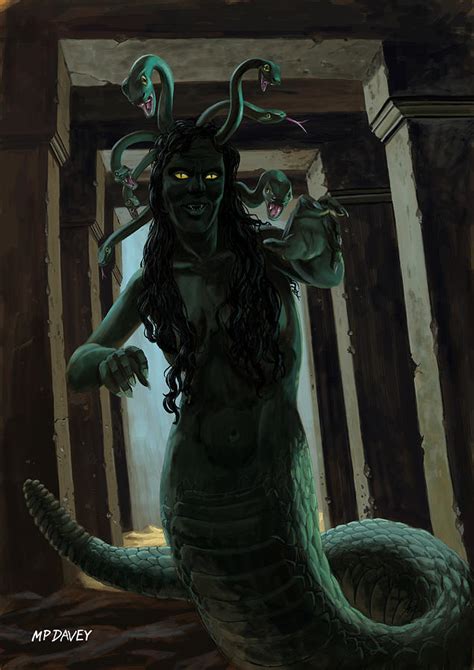 Gorgon Medusa Painting by Martin Davey