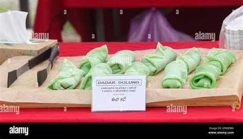 Dadar Gulung Indonesian Sweet Vegan Dessert Pandan Pancake Filled