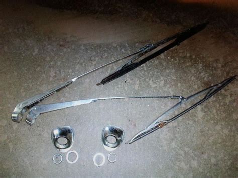 Purchase Impala Chevy Wiper Arms Set And Bezel Hardware Nice Chrome