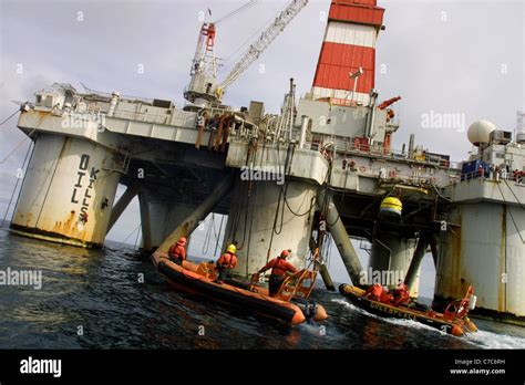 Six Greenpeace Activists Protest Against Drilling For Oil On A Rig In