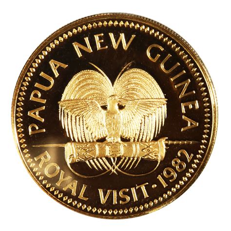 Papua New Guinea 100 Kina Gold PF 1982 Royal Visit Golden Eagle Coins