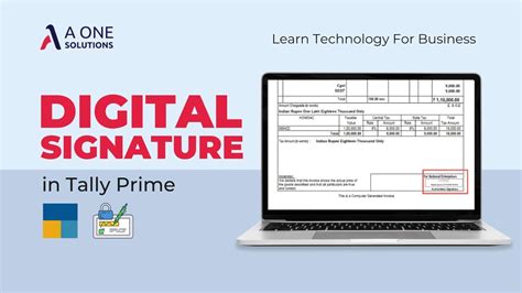 Digital Signature In Tally Prime A One Solutions