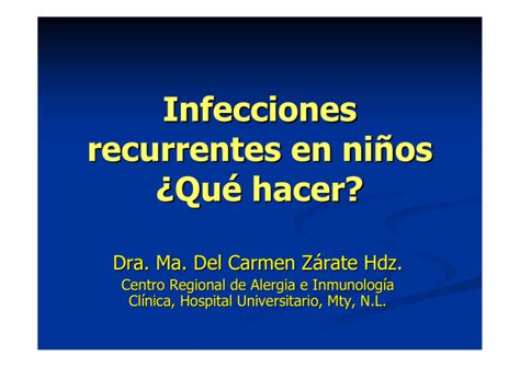 Infecciones recurrentes en niños Qué hacer