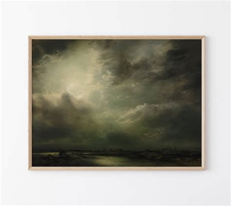 Vintage Night Cloud Oil Painting Print Cloud Wall Art Sky Wall Art Antique Oil Painting Cloud ...