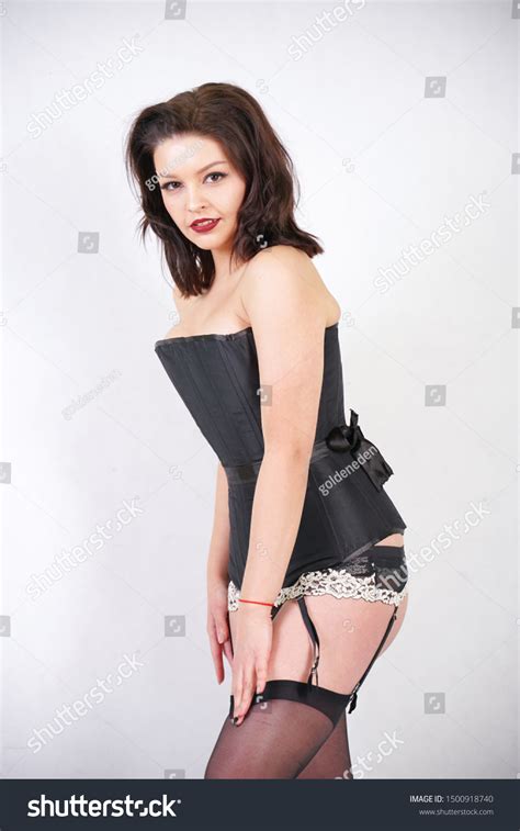 Sexy Brunette Garter Belt Stockings Corset Stock Photo 1500918740 Shutterstock