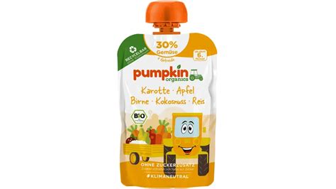 Pumpkin Organics Bio Quetschie Karotte Apfel Birne Kokos Reis