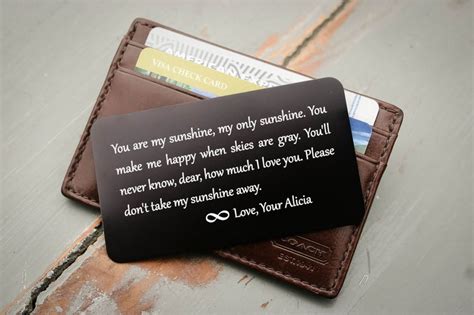 Engraved Wallet Insert Personalized Wallet Card Metal Wallet Etsy