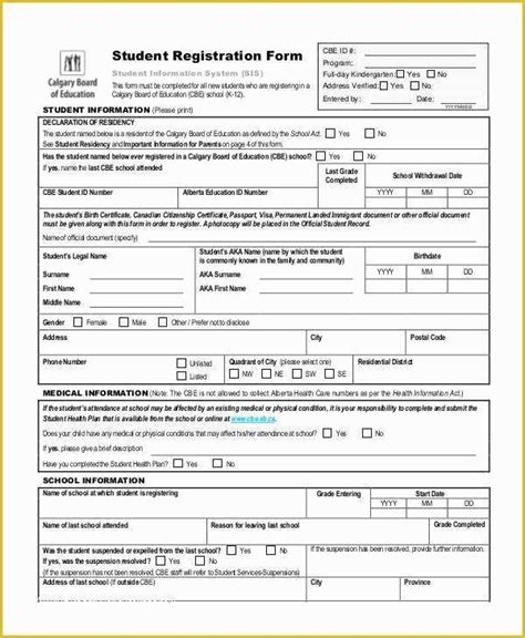 Class Registration Form Template Free Of Registration Forms Template