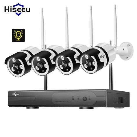 Hiseeu cámara IP tipo bala para exteriores Kit de videovigilancia de