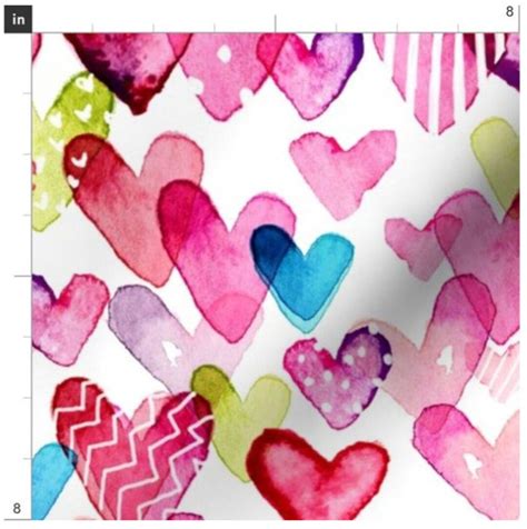 I Heart You Valentine Fabric By The Yard Valentine S Day Etsy