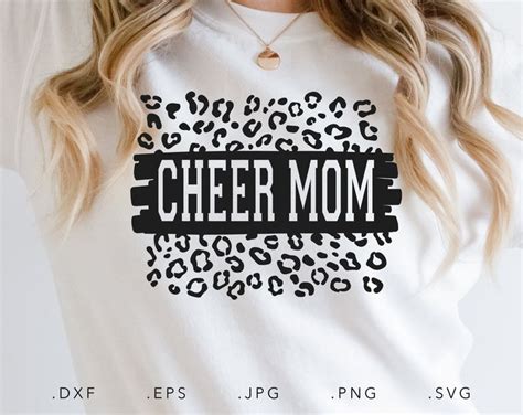 Cheer Mom Leopard SVG Dxf Png Eps Mama Svg Mama Shirt Svg